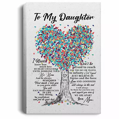 To My Daughter I Never Knew Canvas, White, 0.75'' Framed Canvas