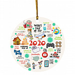6VT. 2020 Global Pandemic, White, Circle Ornament 6VT. 2020 Global Pandemic, White, Circle Ornament