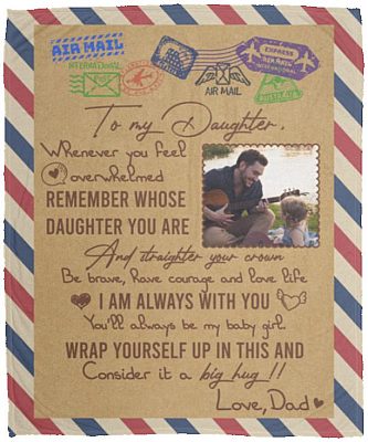 Personalized Custom Photo Image Blanket, White, Cozy Plush Fleece Blanket - 50x60