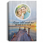 Personalized Photo Grow Old, White, 0.75'' Framed Canvas