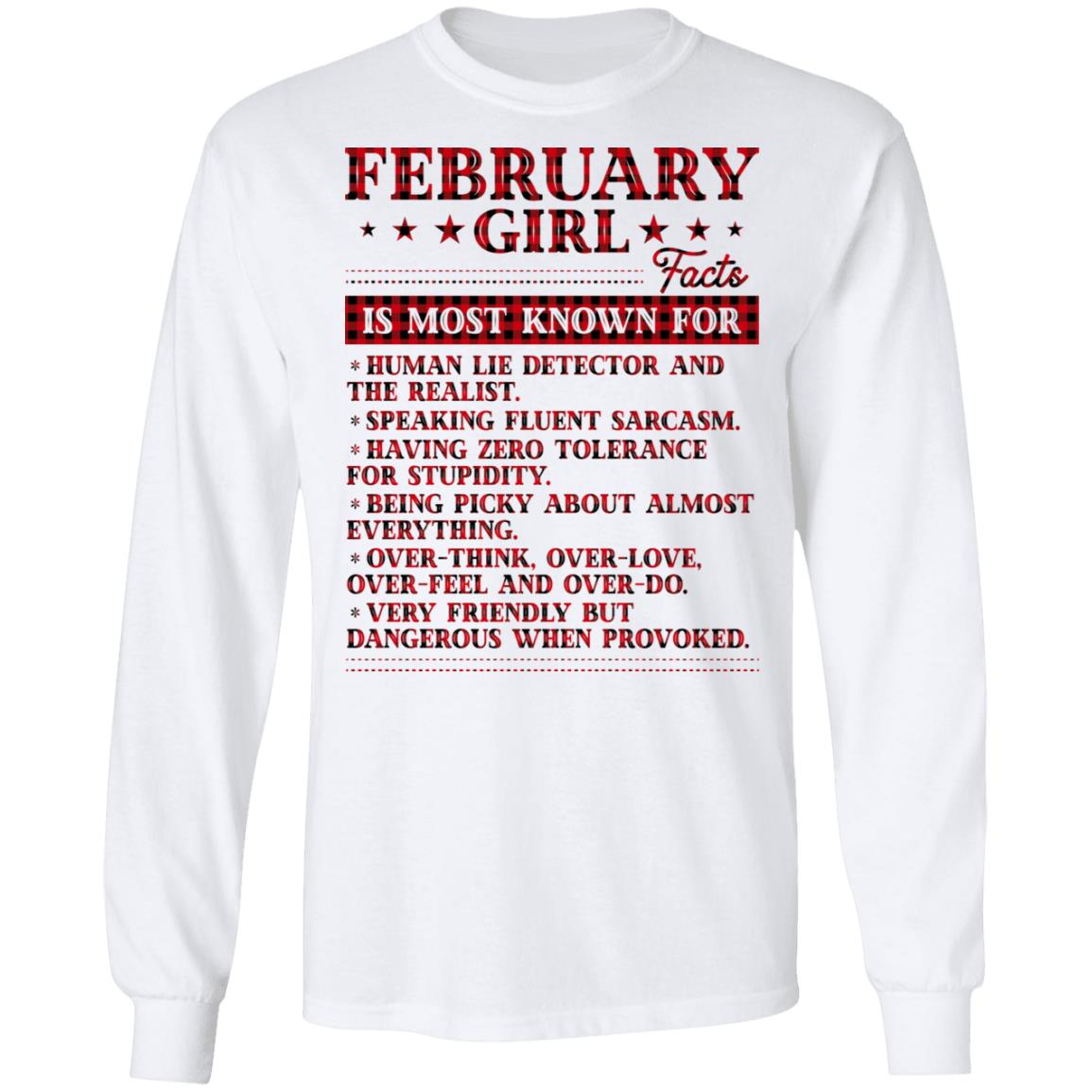 5. Girl Facts 2, White, Long Sleeve