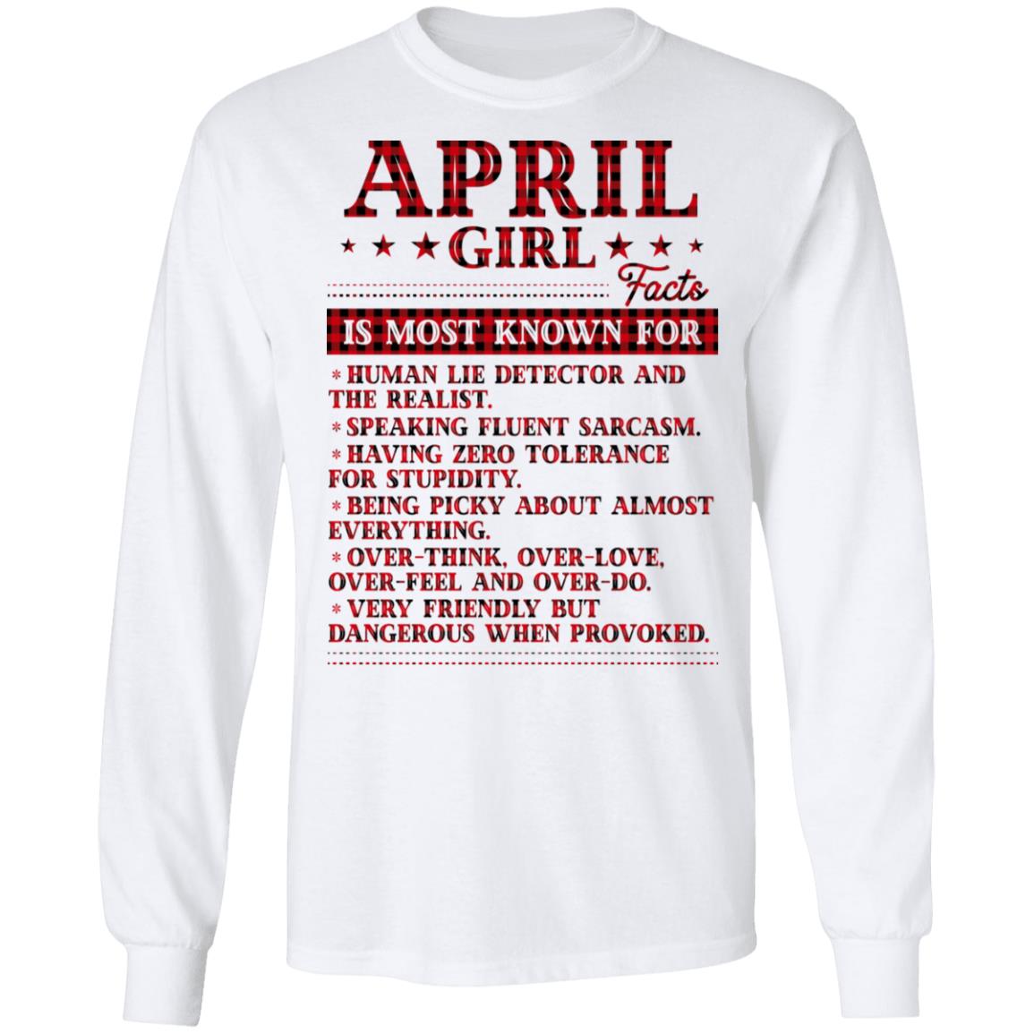 5. Girl Facts 4, White, Long Sleeve