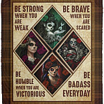 Be Strong Be Brave Fleece Blanket, White, Cozy Plush Fleece Blanket - 50x60