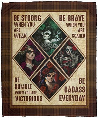 Be Strong Be Brave Fleece Blanket, White, Cozy Plush Fleece Blanket - 50x60