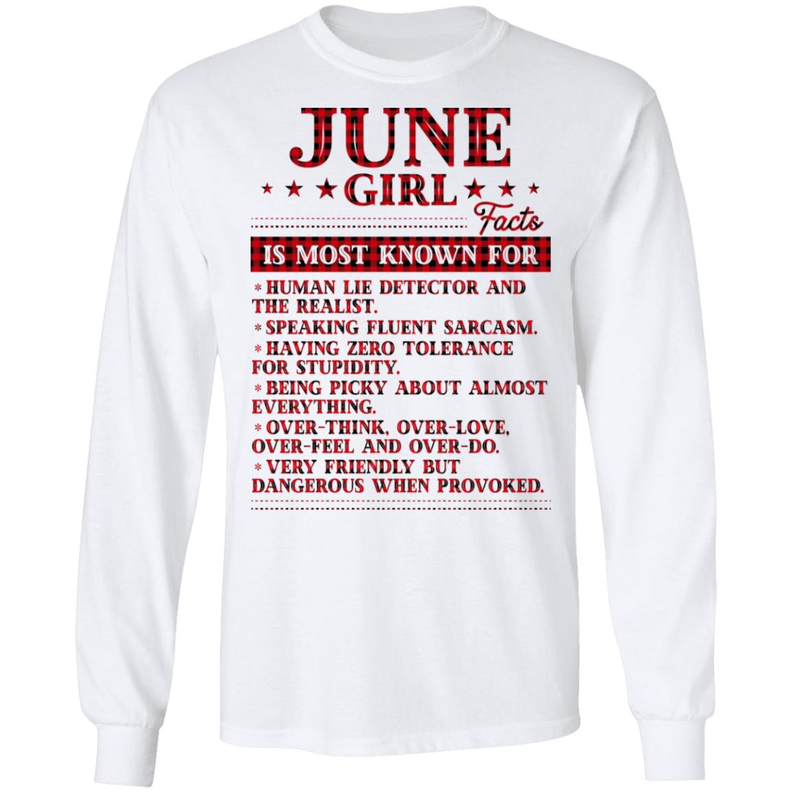 5. Girl Facts 6, White, Long Sleeve