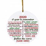 Personalized Christmas Ornament 2020 Quarantine Pandemic Christmas Ornament - 2020 Year To Remember Ornament, White, Circle Ornament