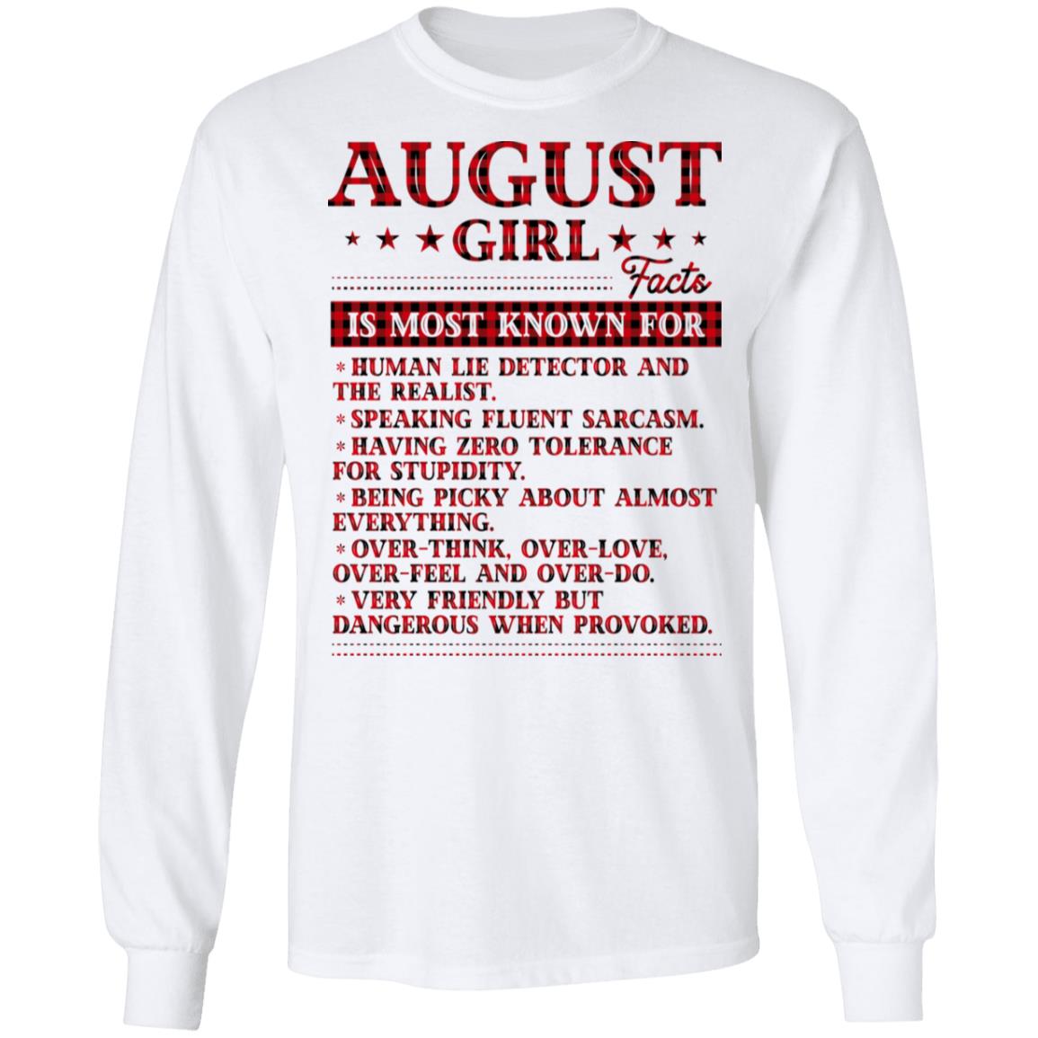 5. Girl Facts 8, White, Long Sleeve