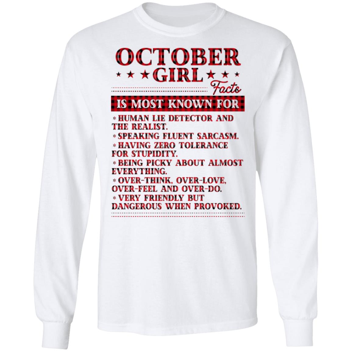 5. Girl Facts 10, White, Long Sleeve