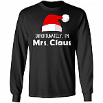 Unfortunately I'm Mrs Claus, Black, Long Sleeve