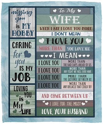 Husband To My Wife Blanket, White, Cozy Plush Fleece Blanket - 50x60