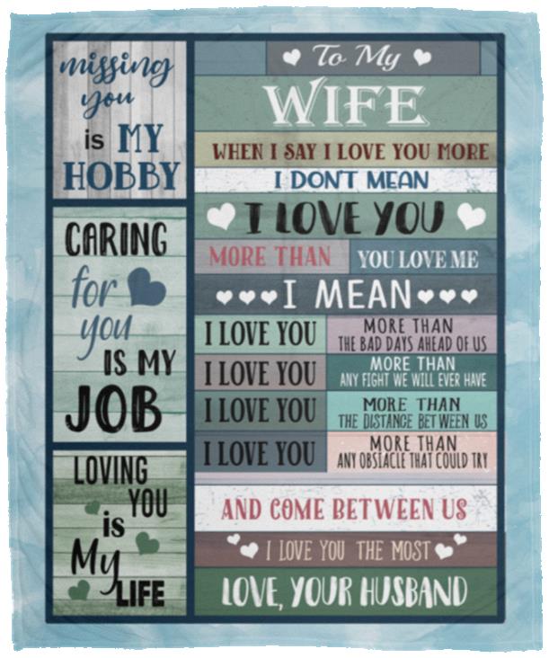 Husband To My Wife Blanket, White, Cozy Plush Fleece Blanket - 50x60