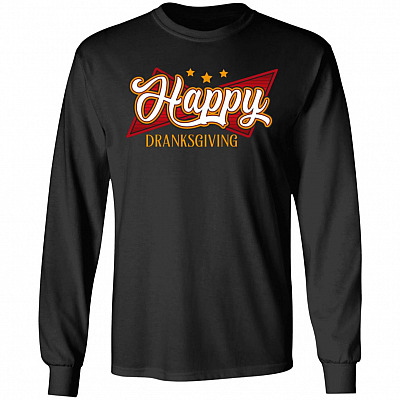Happy Drinksgiving Thanksgiving Hoodie, Black, Long Sleeve