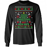 2020 First Christmas With My Wife Hoodie, Black, Long Sleeve
