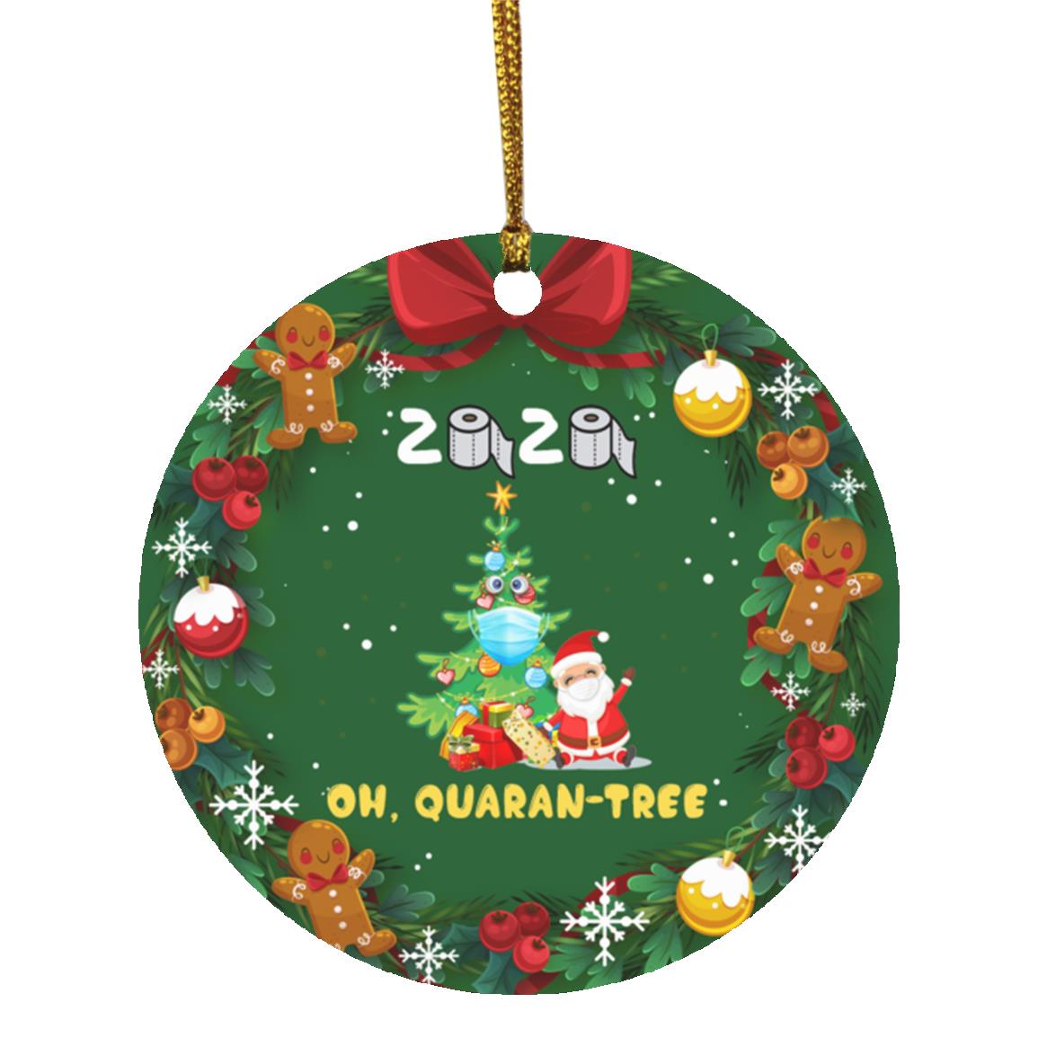 1UT. Quaran-Tree, White, Circle Ornament