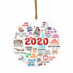 20TR. 2020 events 2020 Pandemic Quarantine Ornament, White, Circle Ornament