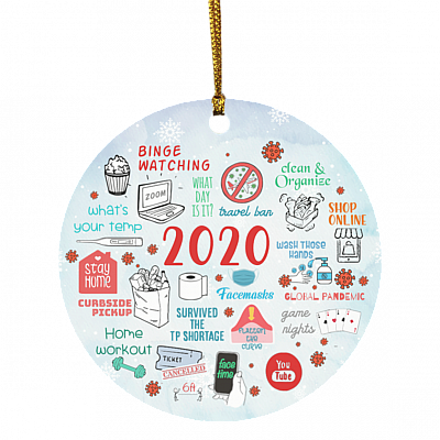 Christmas 2020 A Year To Remember Decorative Christmas Ornament - Holiday Flat Circle Ornament, White, Circle Ornament