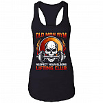 Old Man Gym Respect Tank, Black, Ladies Racerback Tank Old Man Gym Respect Tank, Black, Ladies Racerback Tank