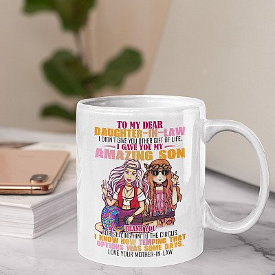 Alternative view of To My Dear Daughter In Law I Gave Amazing Son Ceramic Coffee Mug - Beer Stein - Water Bottle - Color Changing Mug