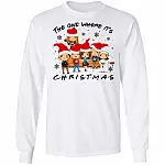 The One Where It's Christmas Friends Memes Hoodie Sweatshirt - Merry Christmas Friends Party Saying T-Shirt, White, Long Sleeve