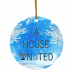 A House United Christmas Ornaments - Hanukkah Christmas Ornaments - Interfaith Ornaments - Jewish Ornaments, White, Circle Ornament