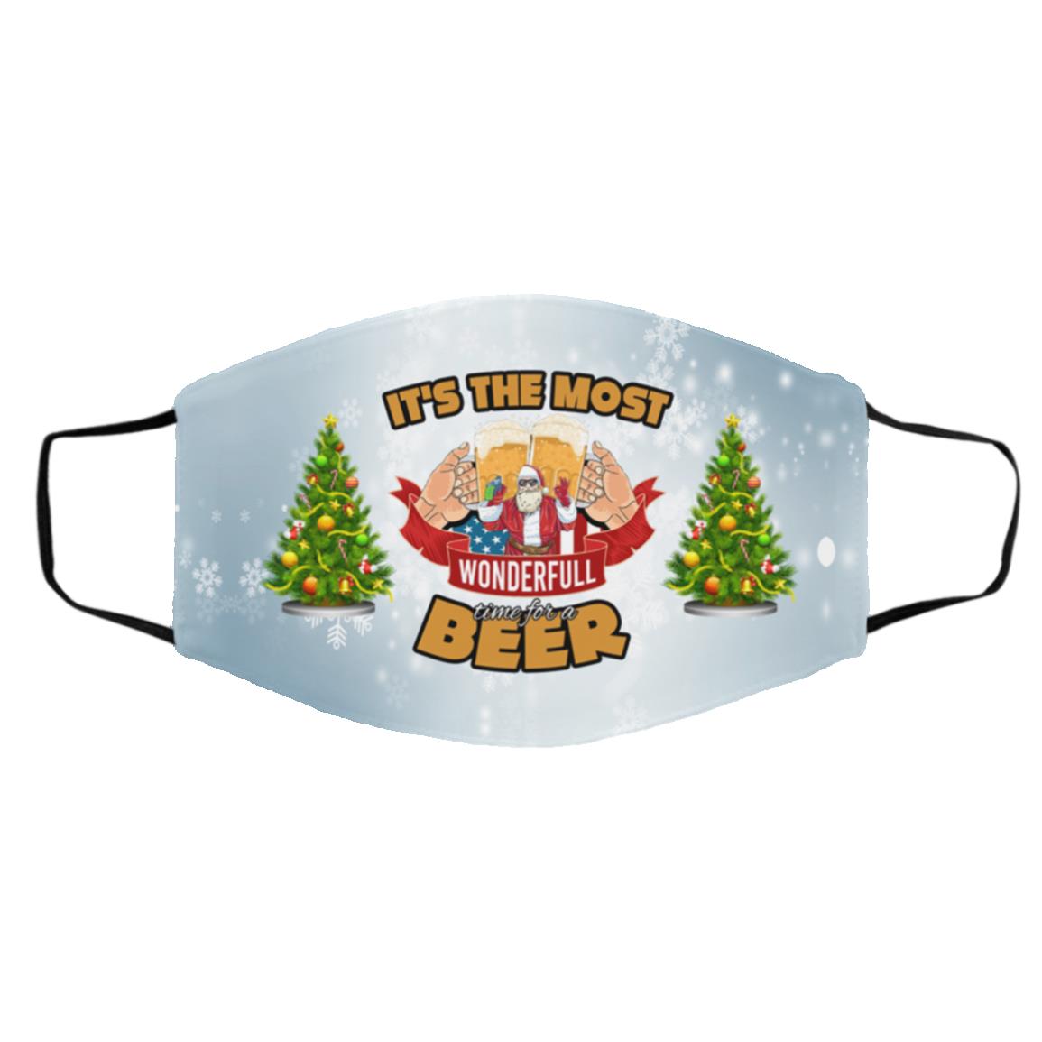 It's the Most Wonderful Time Face Mask, White, Cloth Face Cover – Medium/Large