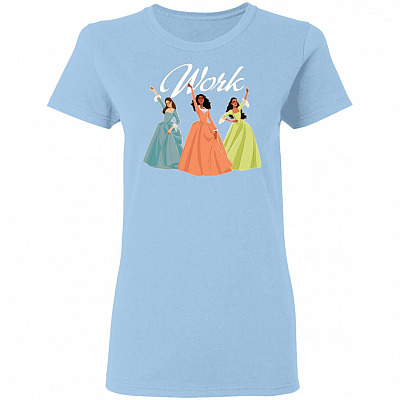 Work Schuyler Sisters Ladies T-Shirt - Premium Ladies Triblend Dolman Sleeve Shirt, Light Blue, Ladies T-Shirt