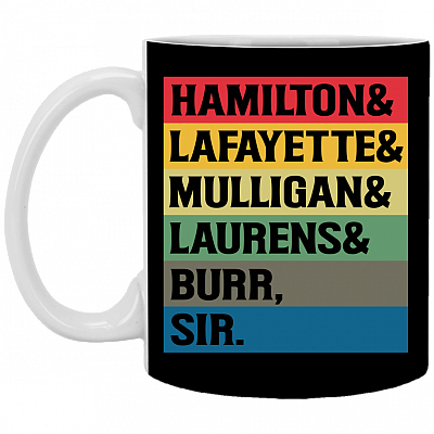 Hamil-ton Lafayette Mulligan Laurens Burr Sir Ceramic Coffee Mug- Beer Stein- Water Bottle-Color Changing Mug, Black, 11 oz. White Mug