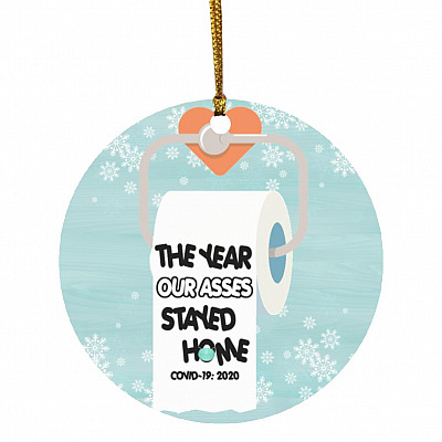 4MH. Asses, White, Circle Ornament