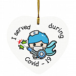 3MH. I Served_boy, White, Heart Ornament