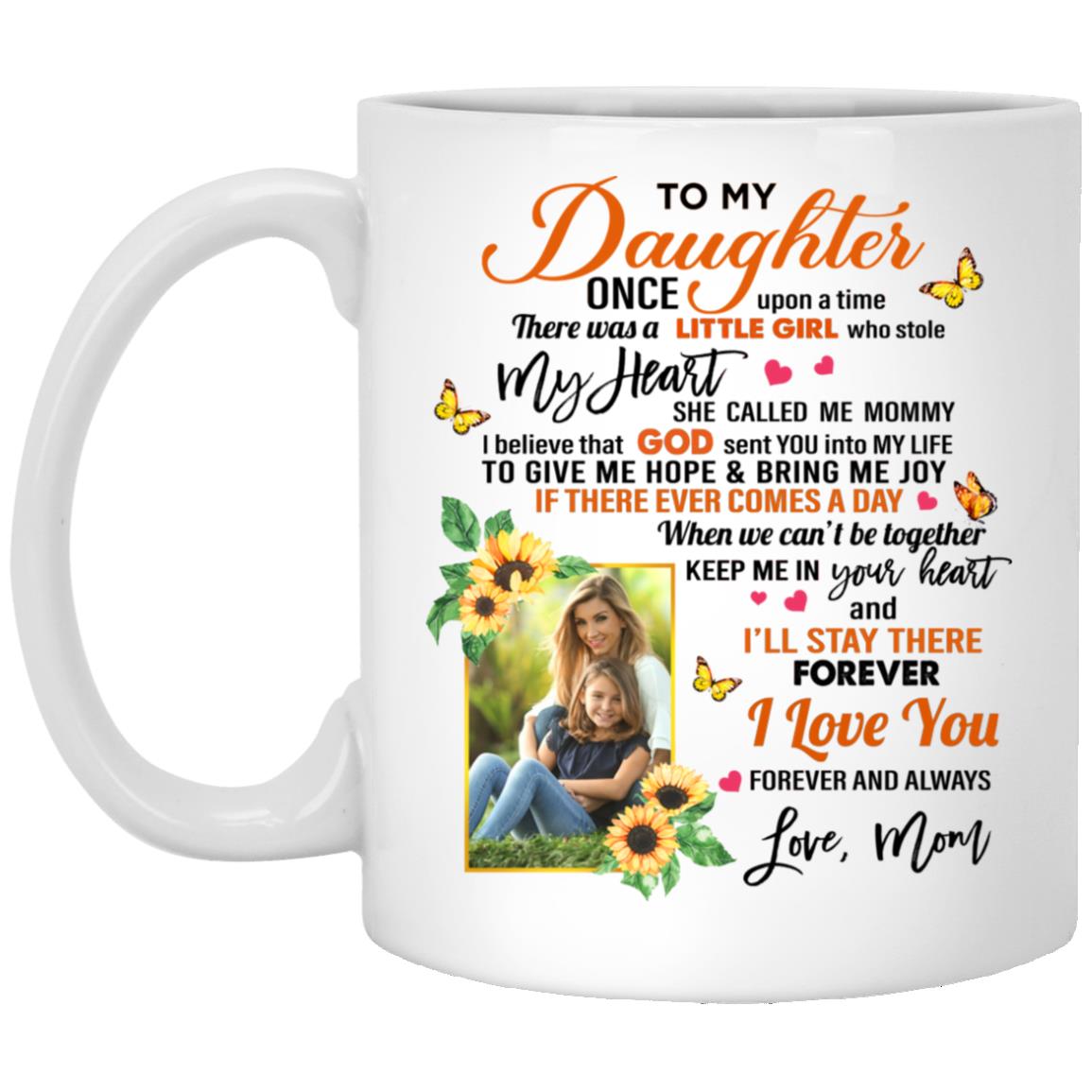 Personalized Photo Mom To Daughter, White, 11 oz. White Mug