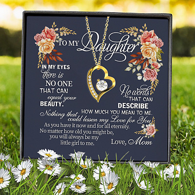 Alternative view of Mom To My Daughter In My Eyes There Is No One That Can Equal Your Beauty Forever Love Heart Pendant Necklace