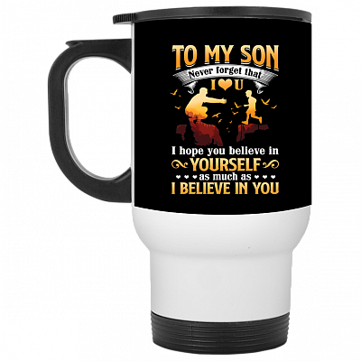 14 oz. White Travel Mug