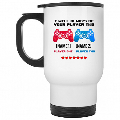 14 oz. White Travel Mug