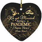 1O. Got Married-customized Personalized We Got Married Heart Ornament, White, Heart Ornament