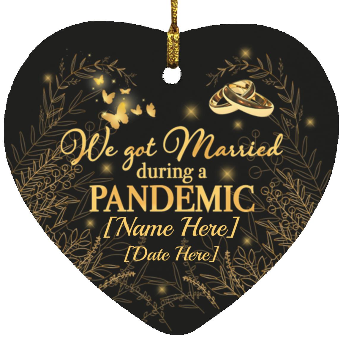 1O. Got Married-customized Personalized We Got Married Heart Ornament, White, Heart Ornament