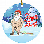 Jingle Balls Decorative Christmas Ornament, White, Circle Ornament