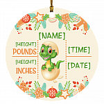 Personalized New Baby My First Christmas Gift For Baby Flat Holiday Circle Ornament Keepsake, White, Circle Ornament