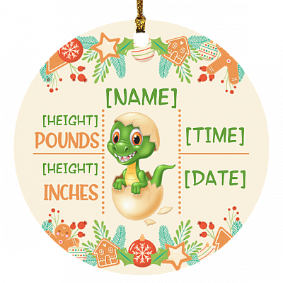 Personalized New Baby My First Christmas Gift For Baby Flat Holiday Circle Ornament Keepsake, White, Circle Ornament