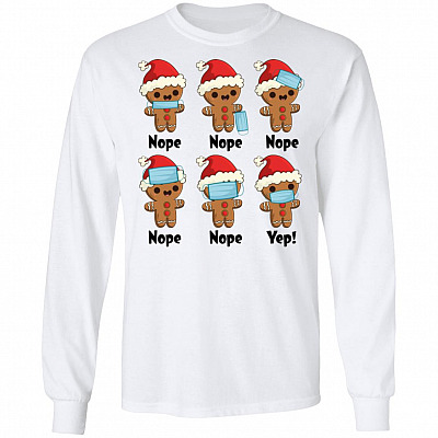 57KNG. Gingerbread man (4), White, Long Sleeve