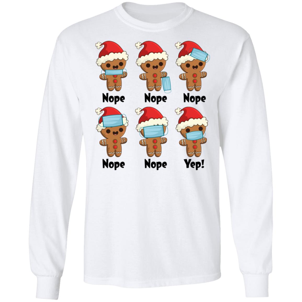 57KNG. Gingerbread man (4), White, Long Sleeve