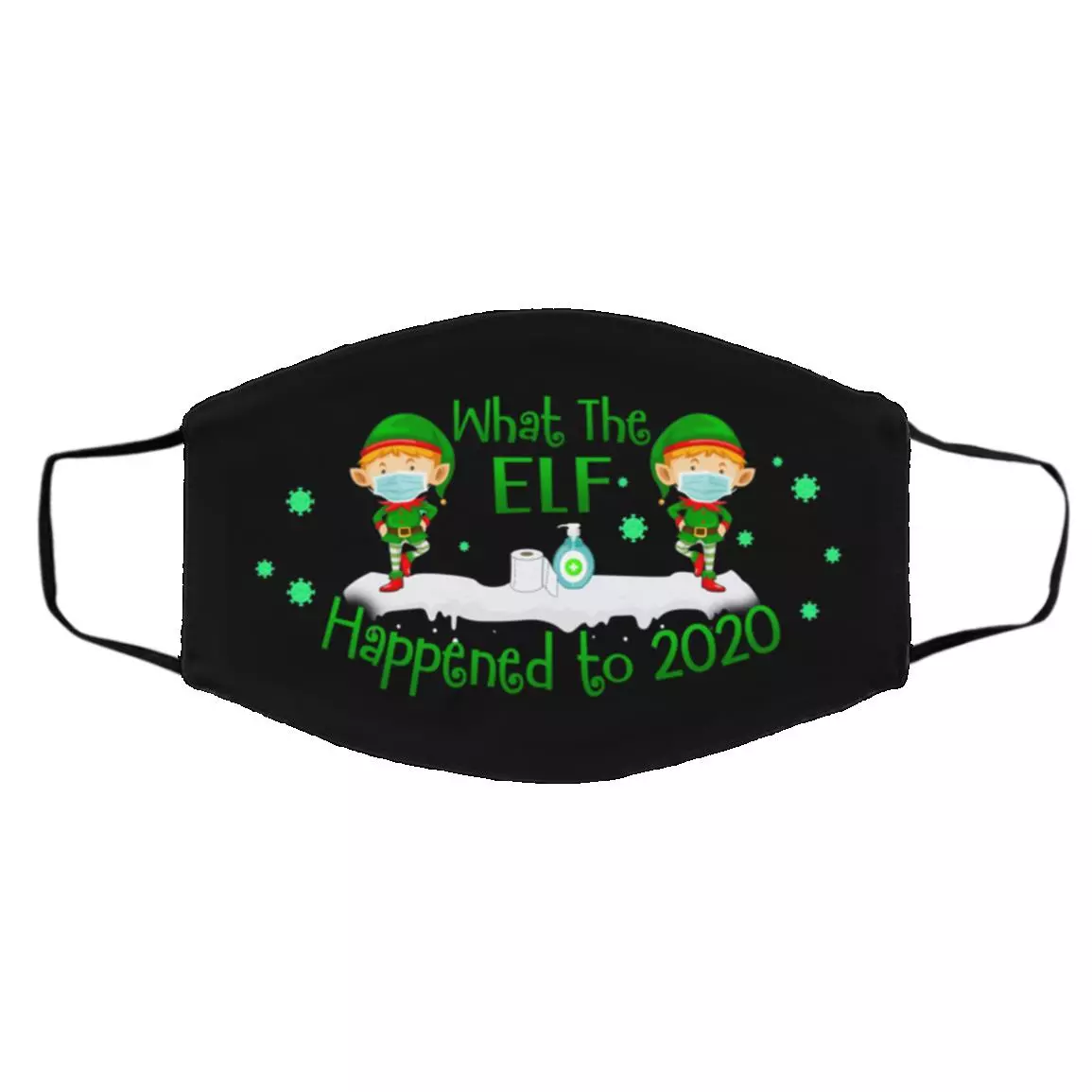 What the Elf Happened Face Mask Cover, White, Cloth Face Cover – Medium/Large What the Elf Happened Face Mask Cover, White, Cloth Face Cover – Medium/Large