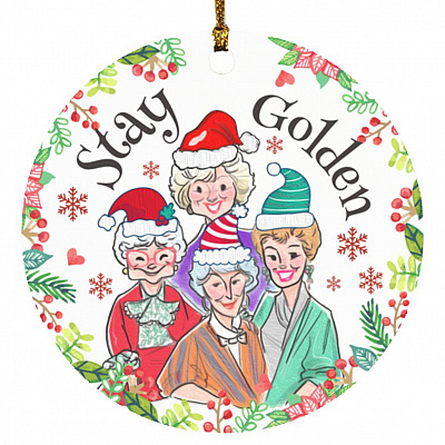 2. Stay Golden, White, Circle Ornament