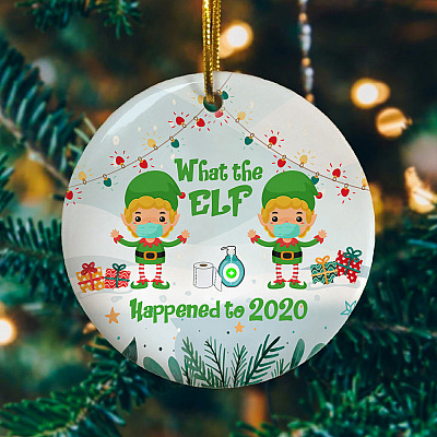 Alternative view of What the Elf Happened in 2020 Merry Quarantined Christmas Ornament Keepsake - Holiday Ornament
