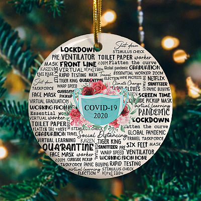 Alternative view of Nurse 2020 Decorative Christmas Ornament - Holiday Flat Circle Ornament - Holiday Decoration Gift