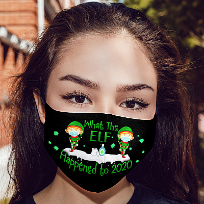 Alternative view of What the Elf Happened in 2020 Merry Quarantined Christmas Washable Reusable Custom - Face Mask Cover