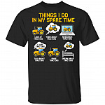 65 HG. Things I Do In My Spare Time Tractor Things I Do In My Spare Time T-shirt, Black, Unisex T-Shirt