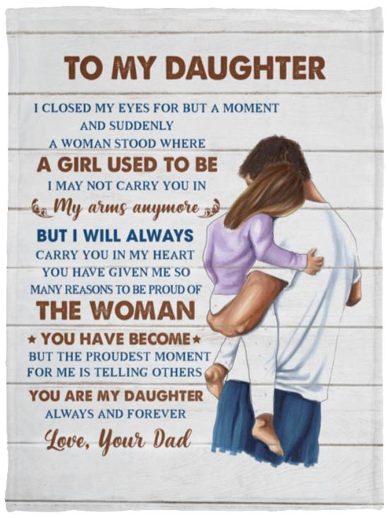 From Dad To My Daughter I Closed My Eyes For, White, VPS Cozy Plush Fleece Blanket - 30x40 From Dad To My Daughter I Closed My Eyes For, White, VPS Cozy Plush Fleece Blanket - 30x40