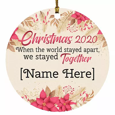 10O. Christmas 2020-customized Personalized Christmas 2020 Ornament, White, Circle Ornament