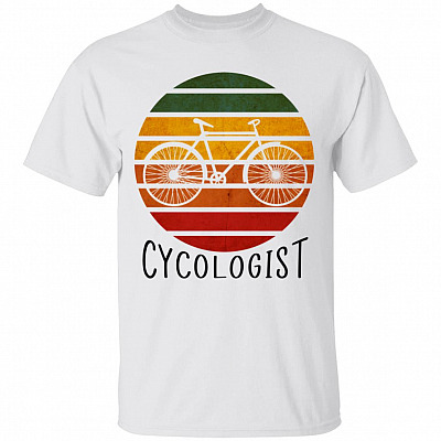 Retro Cycologist Tshirt, White, Unisex T-Shirt