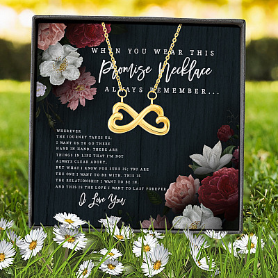 For Girlfriend When You Wear This Promise Necklace Always Remember Infinity Heart Pendant Necklace